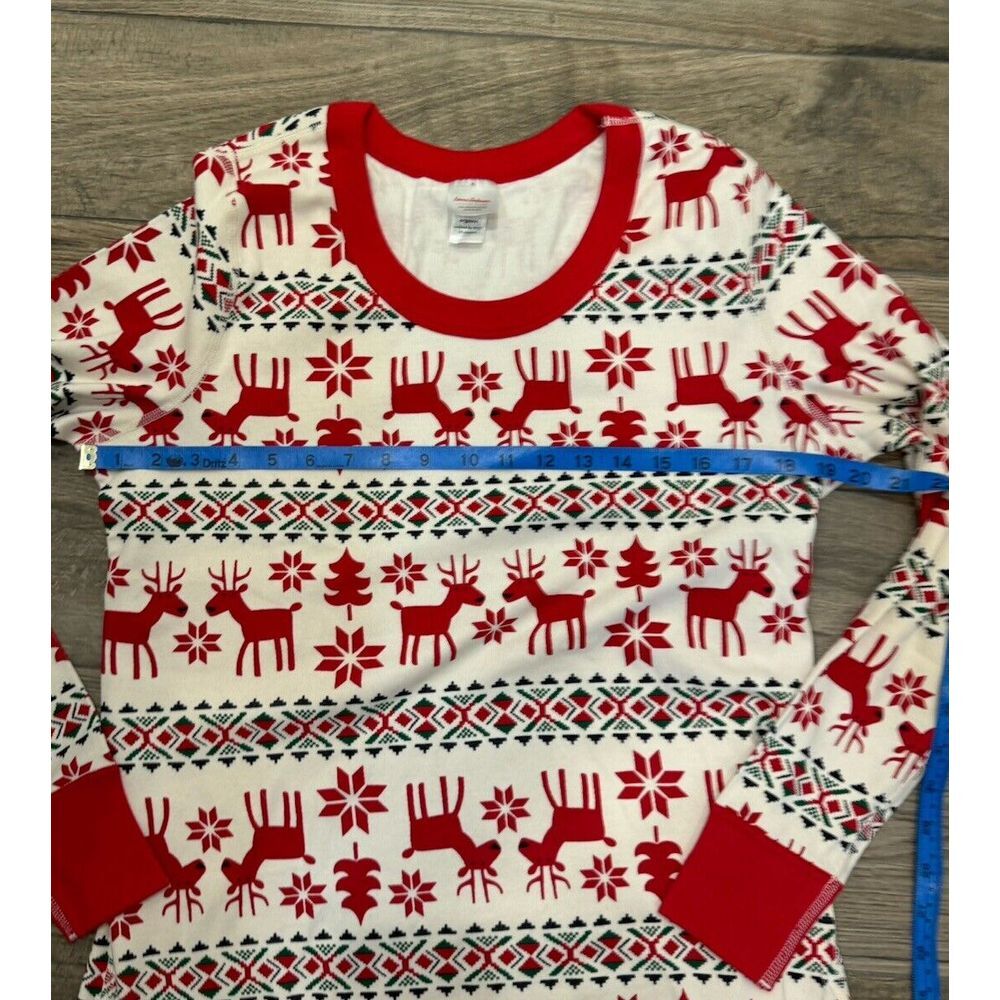 Hanna Andersson Women's Organic Cotton Pajama Top Size XL Dear Deer Christmas - Picture 2 of 5